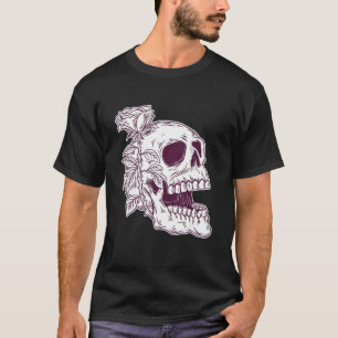 Camiseta Rosa Skull Head Grunge
