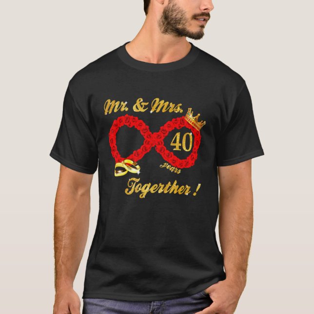 Camiseta Rosa Sr Sra. Infinita Amor Juntos Casal Casado (Frente)