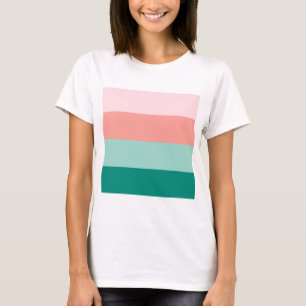 Camiseta Rosa Suave Pêssego Âmbar Yucca e Verde Arbor Hori
