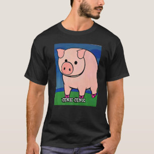Camiseta Rosa Suíno Suíno Cachorro Oink 9