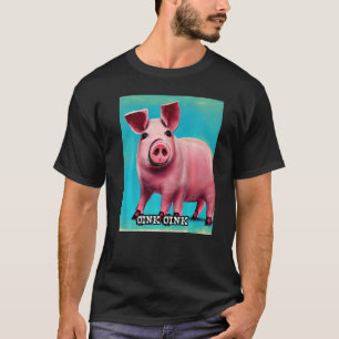 Camiseta Rosa Suíno-Suíno-Cinzento Oink 44