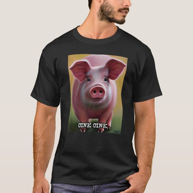Camiseta Rosa Suíno-Suíno-Cinzento-Rosa 18 (Frente)