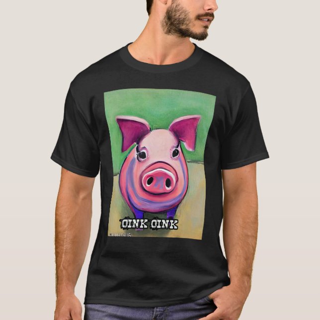 Camiseta Rosa Suíno-Suíno-Cinzento-Rosa 63 (Frente)