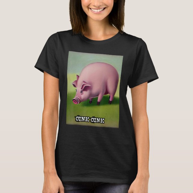 Camiseta Rosa Suíno-Suíno-Gota-Oink 25 (Frente)
