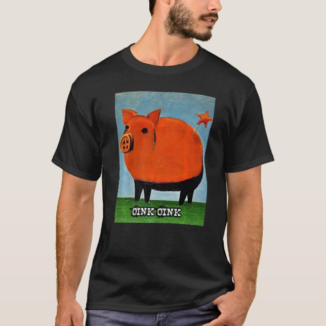 Camiseta Rosa Suíno-Suíno-Gota-Oink 29 (Frente)