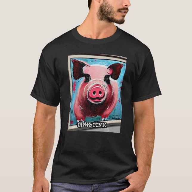 Camiseta Rosa Suíno-Suíno-Gota-Oink 57 (Frente)