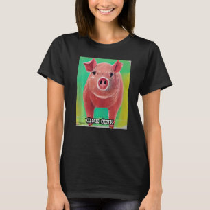 Camiseta Rosa Suíno-Suíno-Grafo Oink 32