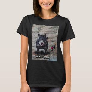 Camiseta Rosa Suíno-Suíno-Grafo Oink 32