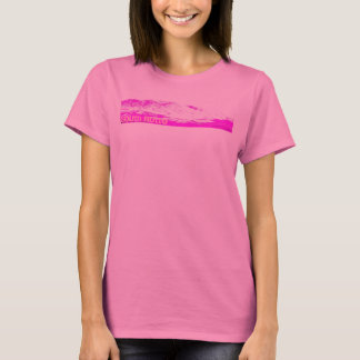 Camiseta Rosa sul do montículo na Capa longa cor-de-rosa