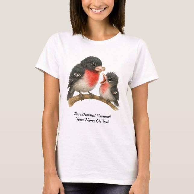 Camiseta Rosa surpreendente quebrado de Grosbeak (Frente)