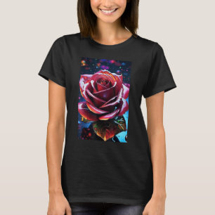 Camiseta Rosa surreal no amor Exótico Natal de Alta Classe