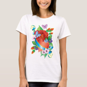 Camiseta Rosa Tatto Hearts