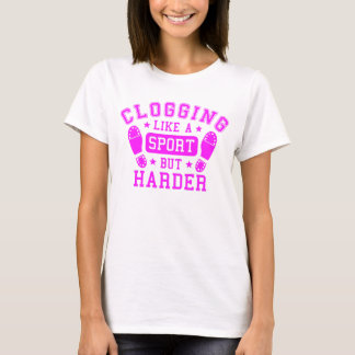 Camiseta Rosa temático da dança de obstrução do esporte das