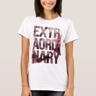 Camiseta Rosa Tendência EXTRAORDINÁRIO Design Personalizado