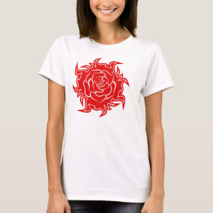Camiseta Rosa Tribal em Cima do Tanque Vermelho e Branco