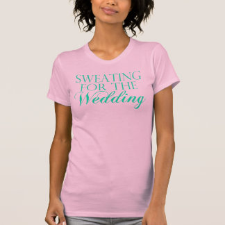 Camiseta Rosa & Verde-Menta Suando Para o Casament