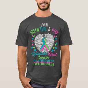 Camiseta Rosa Verde vista Para A Mama Metastática