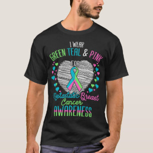 Camiseta Rosa Verde vista Para Cancer Metastático Da Mama