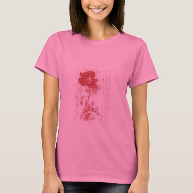 Camiseta Rosa vermelha (Frente)