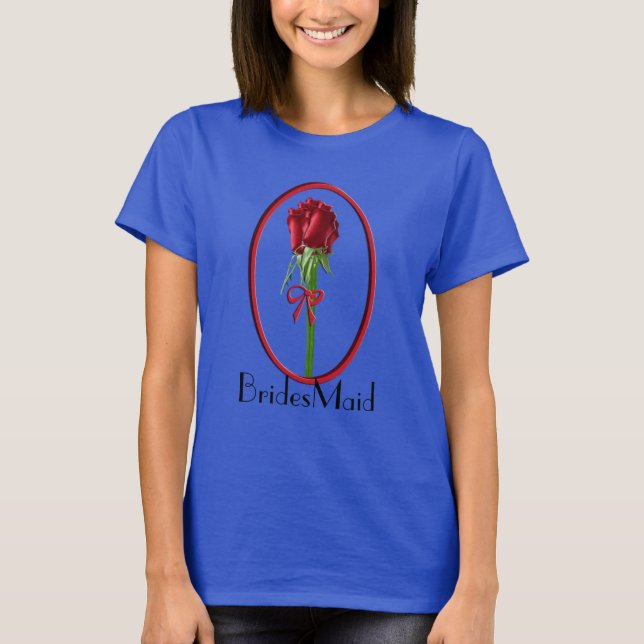 Camiseta Rosa vermelha BridesMaid (Frente)