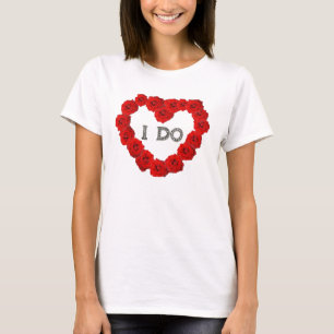Camiseta rosa vermelha Coração Eu faço T-Shirt de Casame