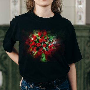 Camiseta Rosa vermelha de flor de Buquê - bb