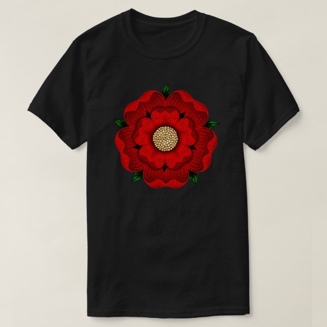 Camiseta Rosa vermelha De Lancaster (Frente do Design)