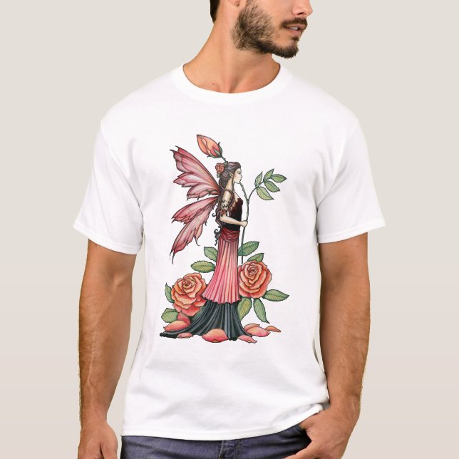 Camiseta Rosa vermelha gótica Fada Tote Bag por Molly Harri (Frente)
