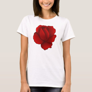 Camiseta Rosa vermelha gótica romântica