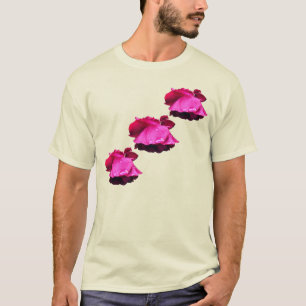 Camiseta Rosa vermelha Raindrops Flor