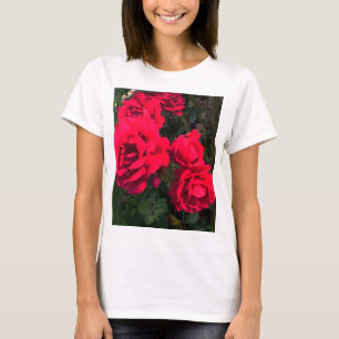 Camiseta rosa vermelha Rosarium