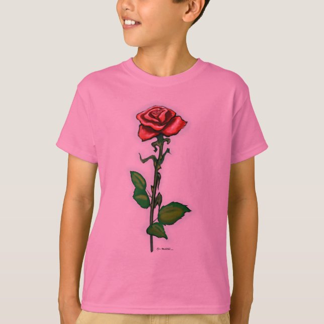 Camiseta Rosa vermelha solteiro (Frente)