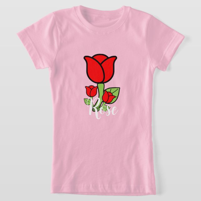 Camiseta Rosa vermelha T-Shirt (Postura )