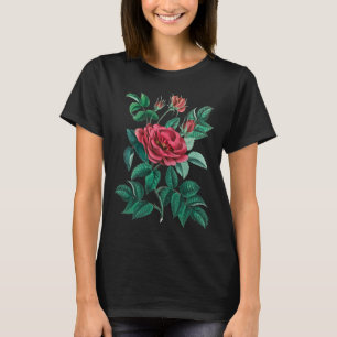 Camiseta Rosa vermelha Vintage