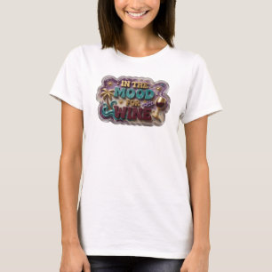 Camiseta Rosa Vibrante NO CLIMA PARA VINHO Impressão