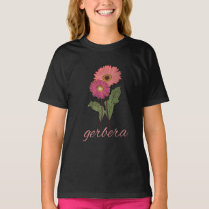 Camiseta rosa vintage gerbera para amantes de flor