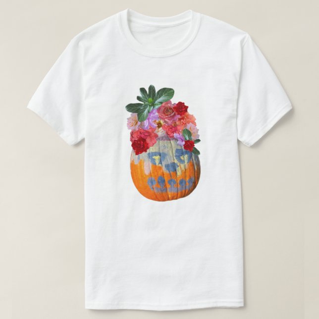 Camiseta Rosabella Floral Pumpkin Gráfico (Frente do Design)