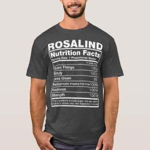 Camiseta Rosalind Nutrition Facts Rosalind Name Birthday 