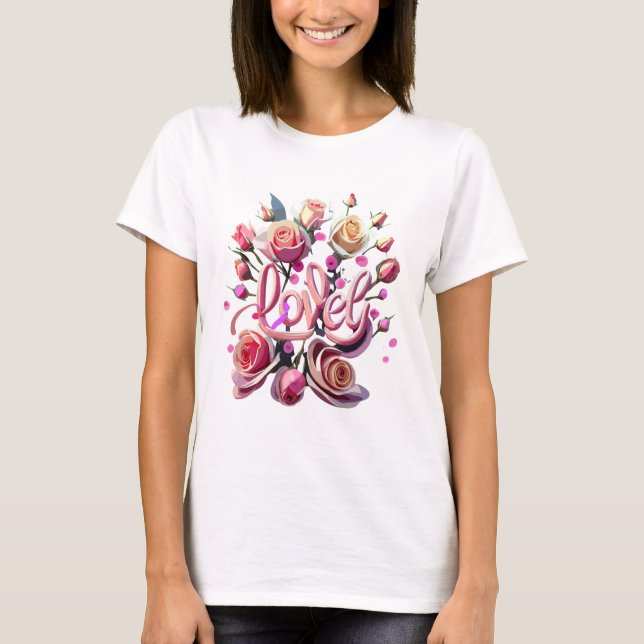 Camiseta Rosas adoráveis (Frente)