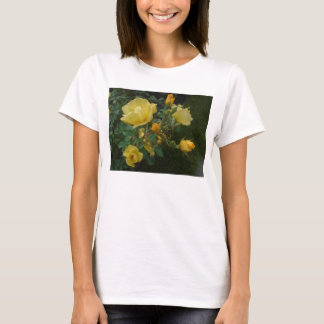 Camiseta rosas amarelas boho floral rústico