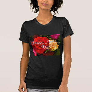 Camiseta Rosas Amarelas Vermelhas Felizes Dias de as mães I