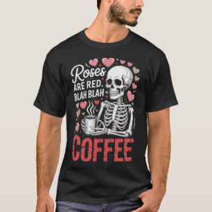 Camiseta Rosas Anti São Valentim São Vermelhas Blah Café Es