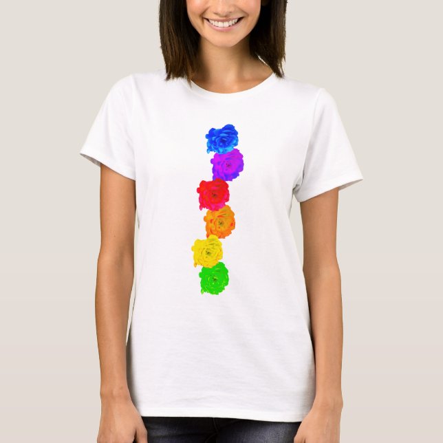 Camiseta Rosas arco-íris (Frente)