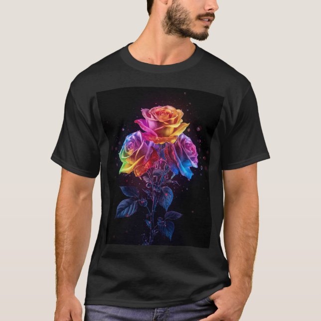 Camiseta Rosas Arco-íris do Orgulho (Frente)