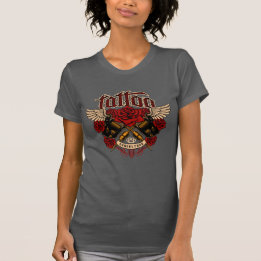 Camiseta Rosas da antiga tatuagem na escola, subcultura, Kn