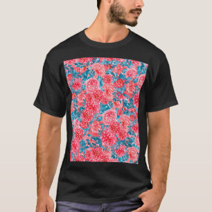 Camiseta Rosas De Aquarela Tapeçaria Floral