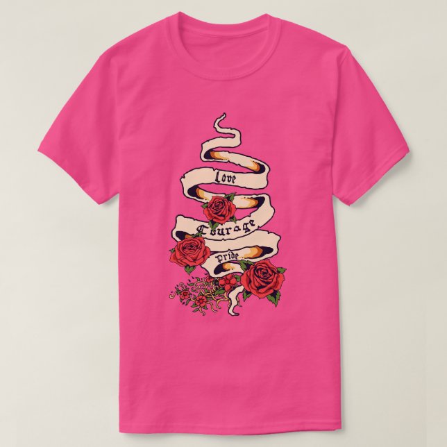 Camiseta Rosas de banner (Frente do Design)