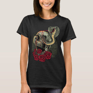 Camiseta Rosas de Cobra do crânio Assustar o Horror