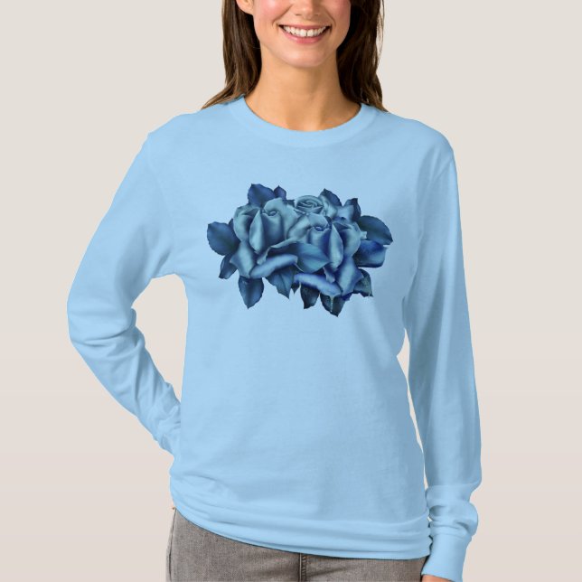 Camiseta Rosas de inverno Longa Folga (Frente)