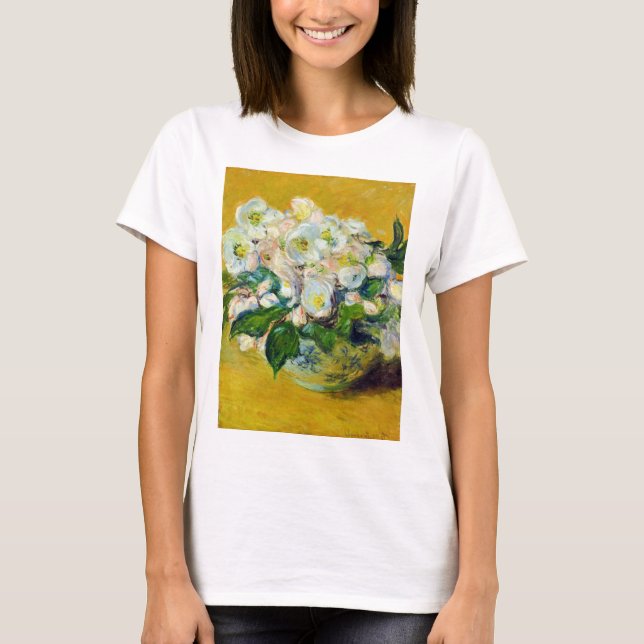Camiseta Rosas de Natal (por Claude Monet) (Frente)